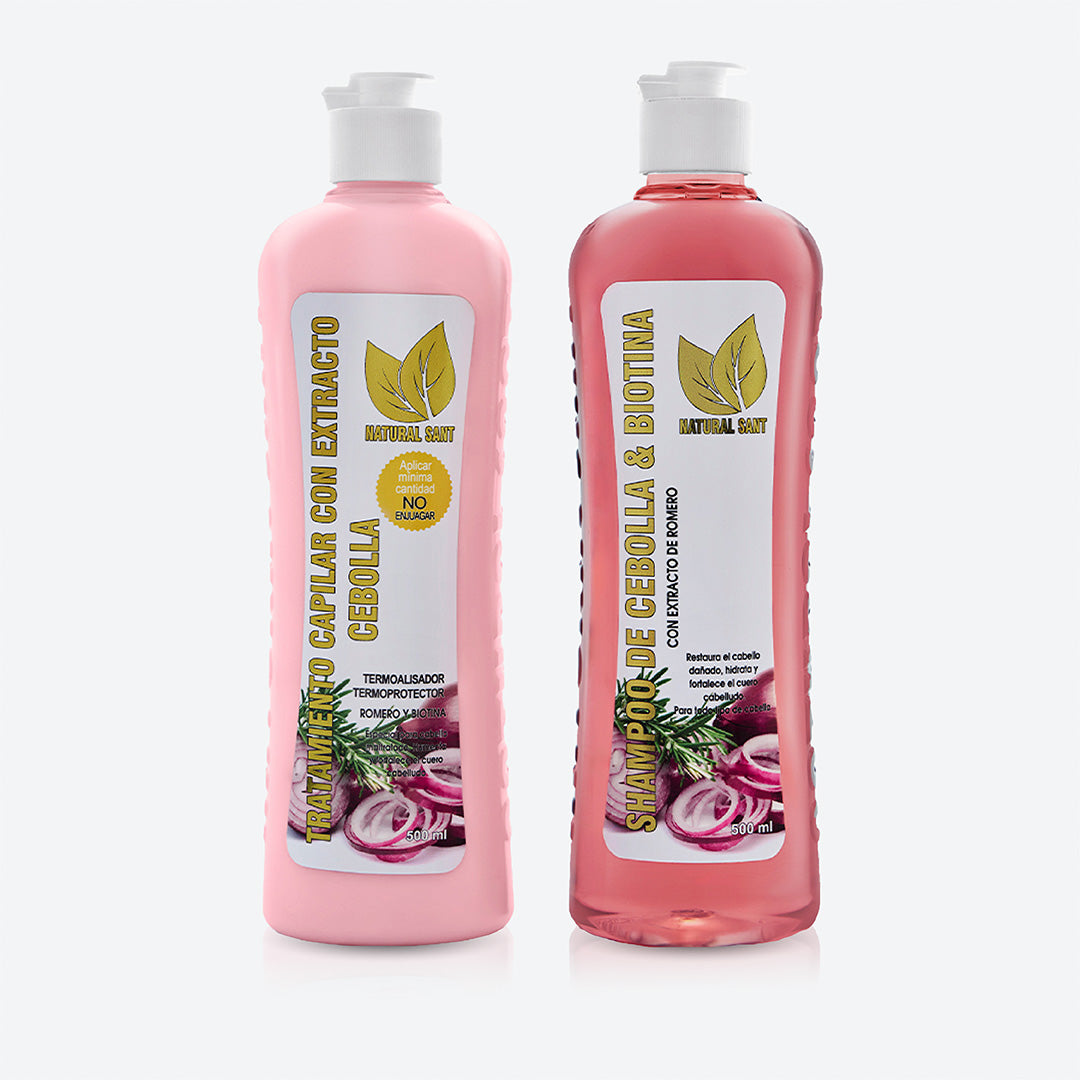 Kit Crecimiento Capilar Cebolla, Romero y Biotina | Natural Sant